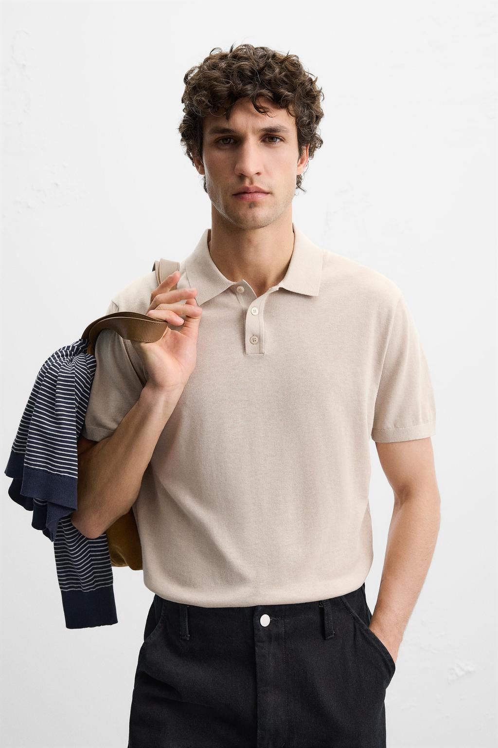 KNIT COTTON - SILK POLO SHIRT - Zara фото 6