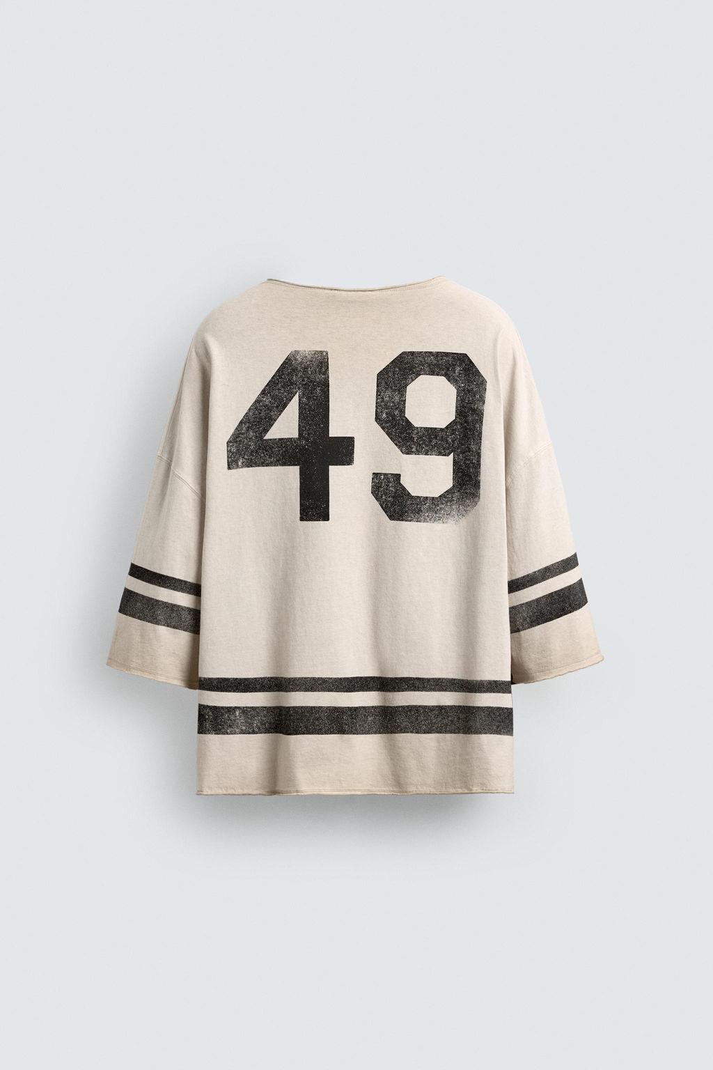 CAMISETA BOXY FIT LAVADO EFECTO VINTAGE / Crudo