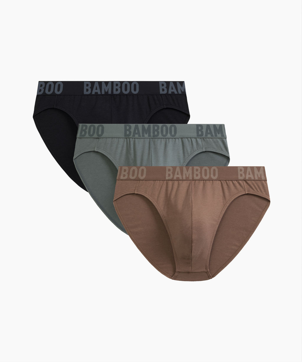 ATLANTIC 3MP-199 Трусы спорт Bamboo - набор 3 шт. светлый хаки + черный + бежевый