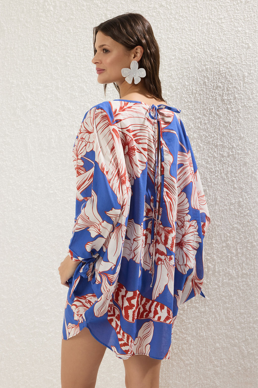 Yag Yesili Dokuma Baglama Detayl? %100 Pamuk Plaj Mini Elbise TBESS25EL00040 - Trendyolmilla фото 10