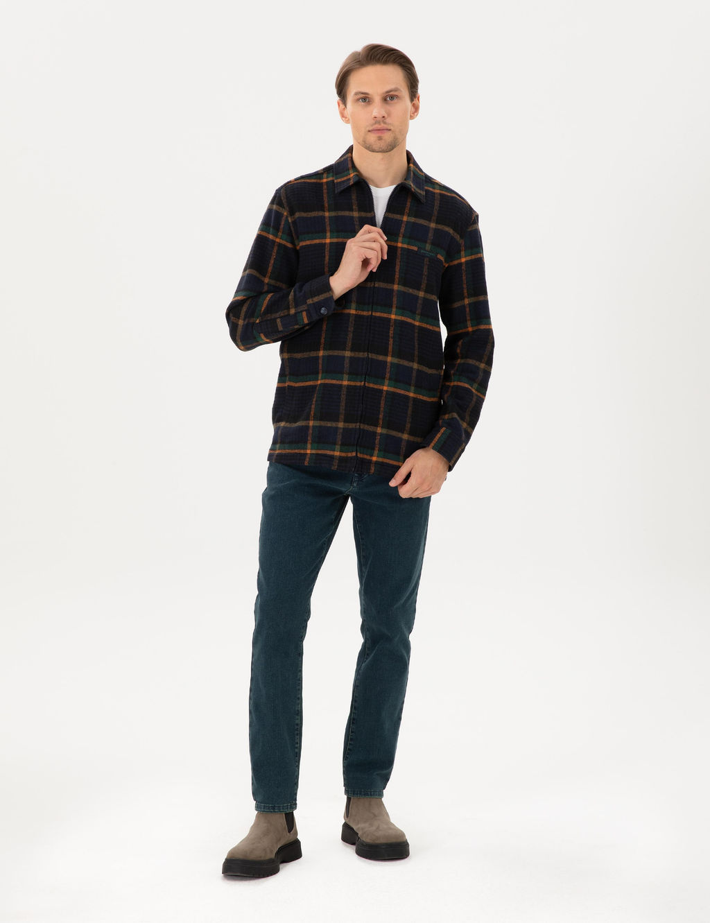 Lacivert Oversize Uzun Kollu Oduncu G_mlek - Pierre cardin фото 4