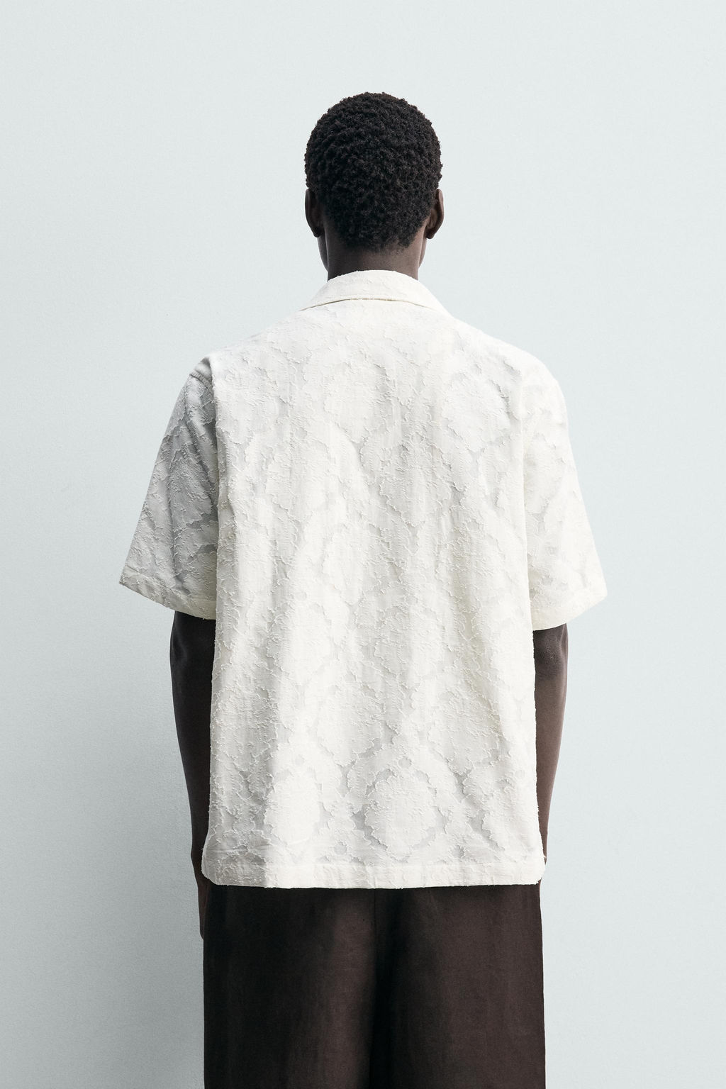 CAMISA RELAXED FIT JACQUARD TEXTURA / Blanco roto
