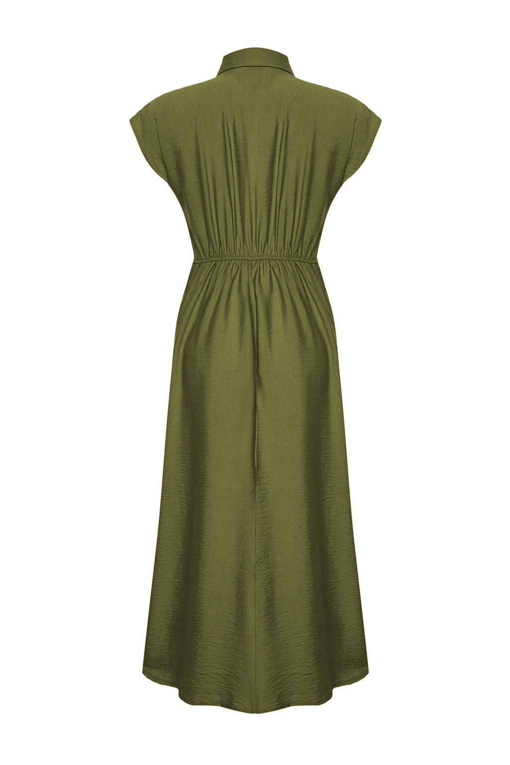 TRENDYOLMILLA Siyah A Kesim Gomlek Yaka Aerobin Maxi Dokuma Elbise TWOSS24EL00621  фото 16