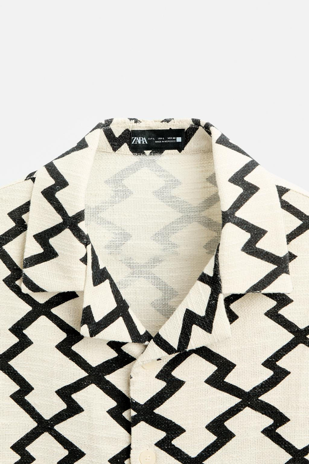 GEOMETRIC PRINT OVERSHIRT - Zara фото 18