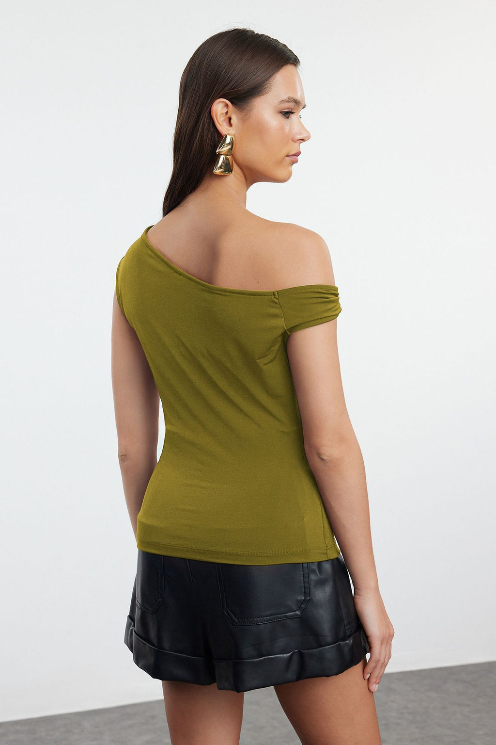 Trendyolmilla Kahverengi Metal Aksesuarl? Orme Bluz TPRSS24BZ00007 фото 5