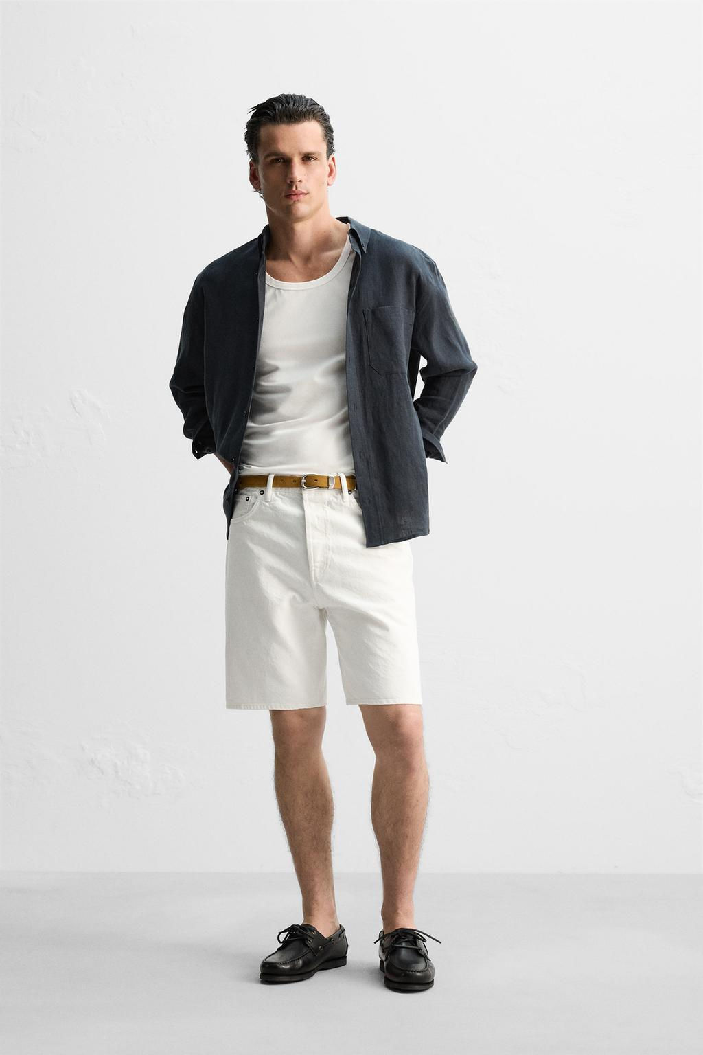 LIMITED EDITION STRAIGHT-LEG DENIM BERMUDA SHORTS - Zara фото 12