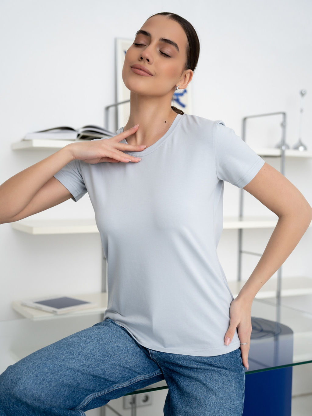 Футболка женская Grande, цв. Серый - светлый