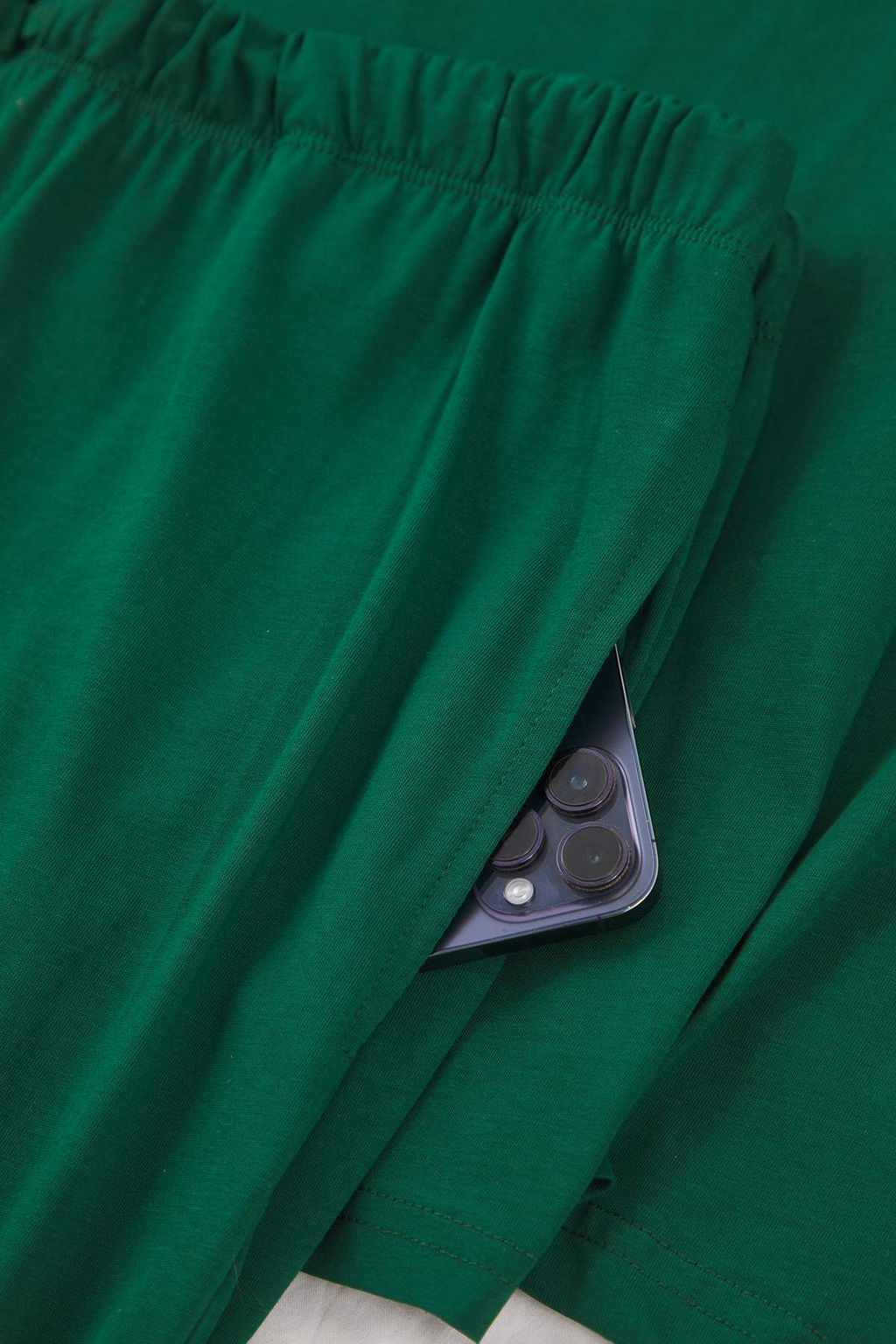 Yesil %100 Pamuk Regular Fit Bask?l? Orme Buyuk Beden Pijama Tak?m? TMNAW24AI00005 - Trendyolmilla фото 2