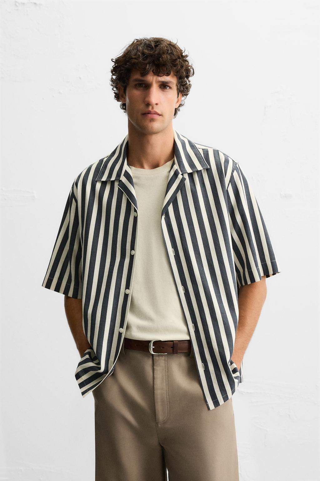 STRIPED TEXTURED SHIRT - Zara фото 2