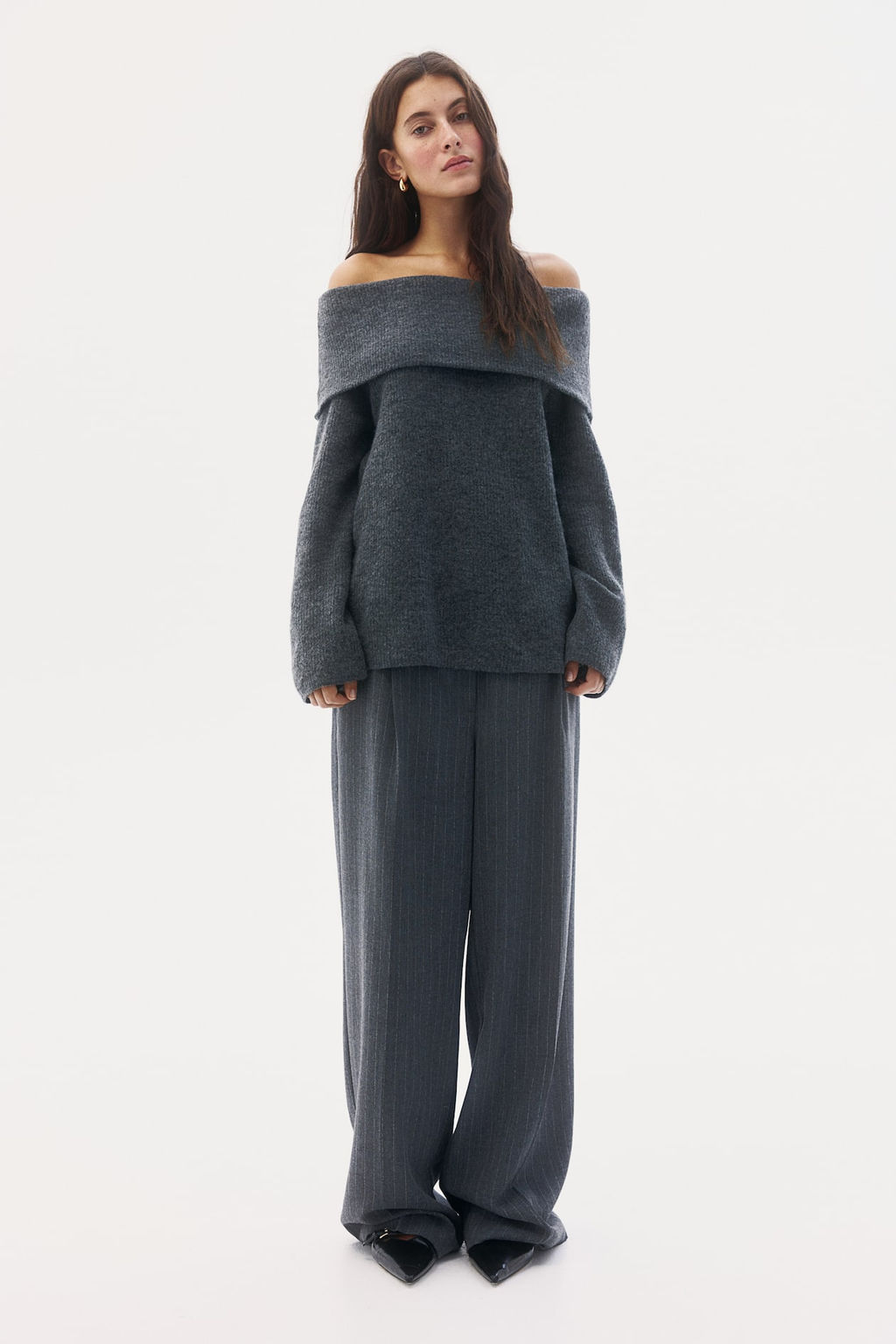 Jersey off-the-shoulder en punto de canale - H&m фото 2