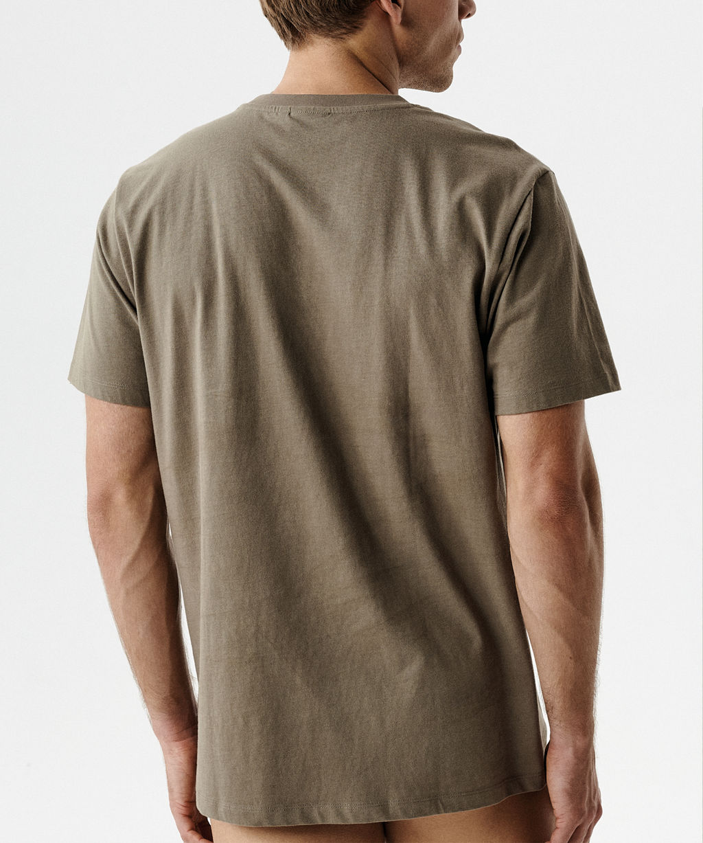 ATLANTIC NMT-033 Футболка пижамная мужская T-Shirt темно-бежевый  фото 3