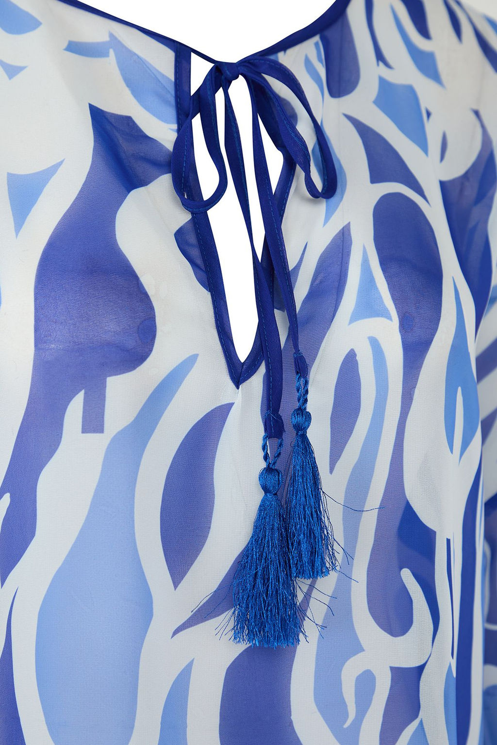 TRENDYOLMILLA Leopar Desenli Maxi Dokuma Baglamal? Sifon Plaj Elbisesi TBESS25EL00006 фото 8