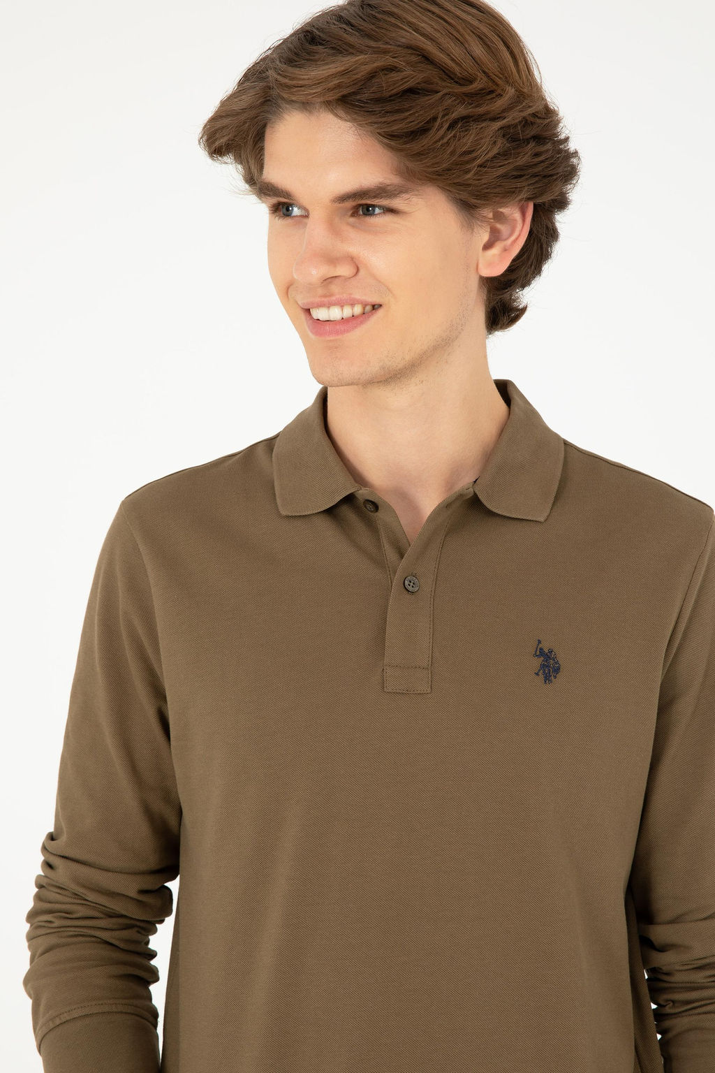 Мужской базовый свитшот цвета хаки Неожиданная скидка в корзине - U.s. polo assn фото 2