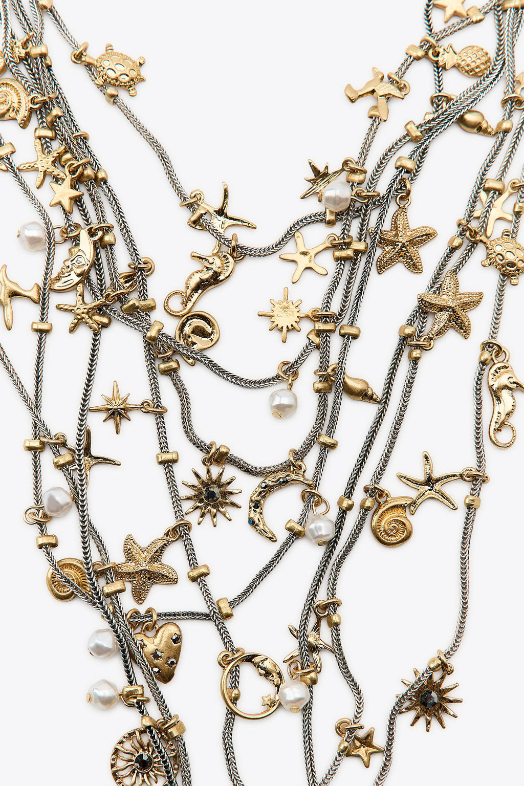 MARINE MULTI-CHARM METAL NECKLACE - Zara фото 2