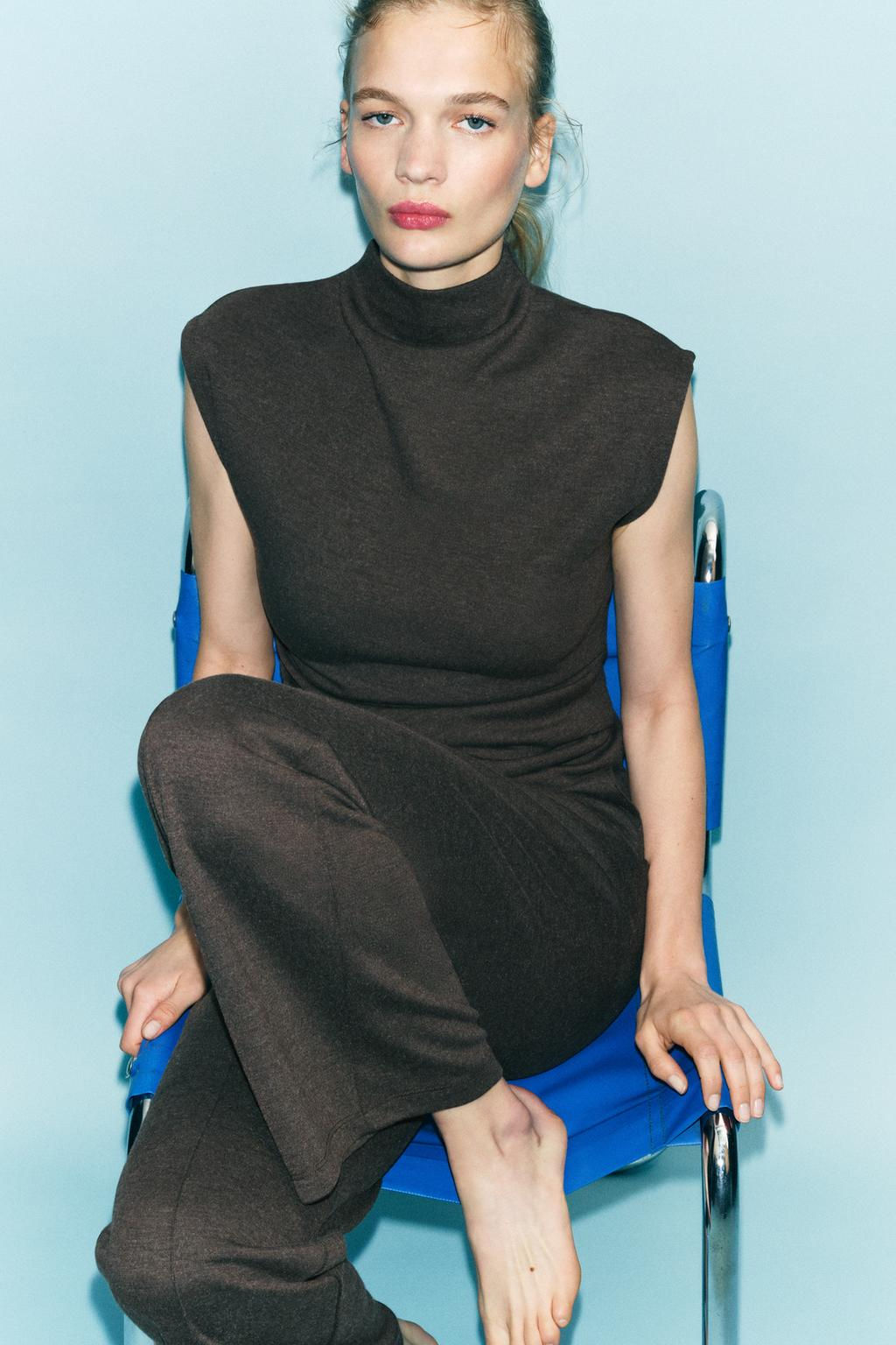 SOFT INTERLOCK TOP WITH DRAPED SIDE DETAIL - Zara фото 8