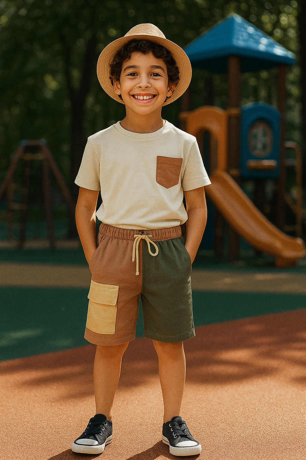 Lacivert Erkek Cocuk Pamuklu Renk Bloklu Beli Lastikli Orme Sort & Bermuda TKDSS25SR00001 - Trendyolmilla фото 2