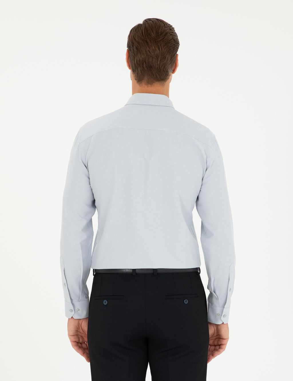 Рубашка Pierre Cardin Oxford Slim Fit серая с длинным рукавом