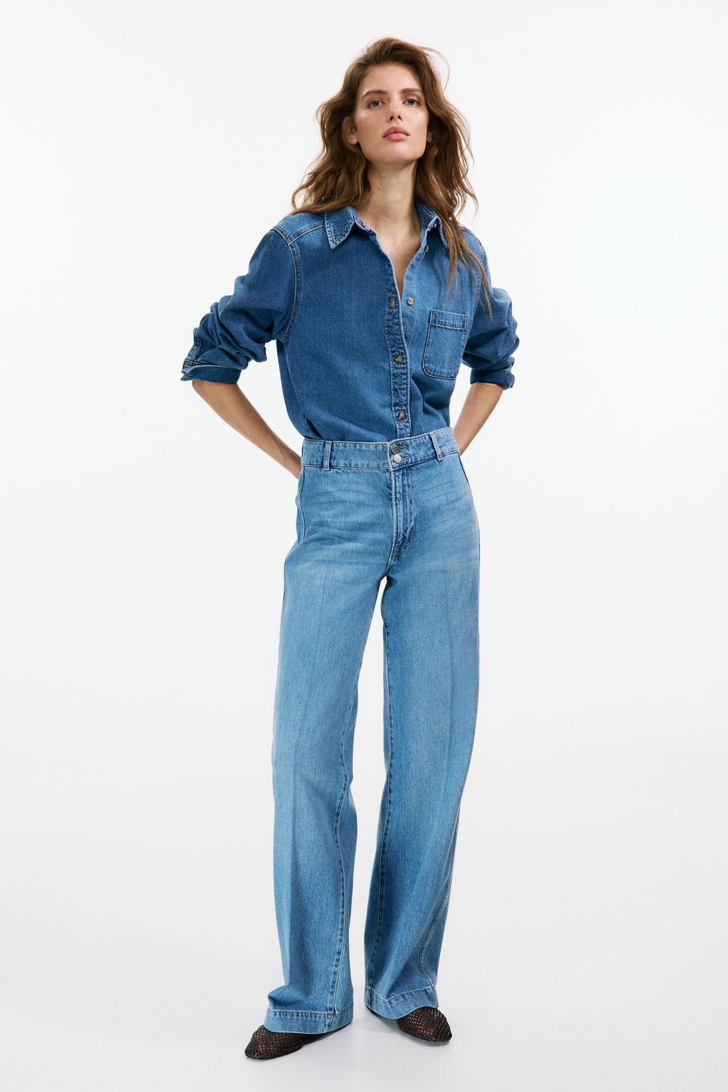 Wide High Waist Jeans - H&m фото 5