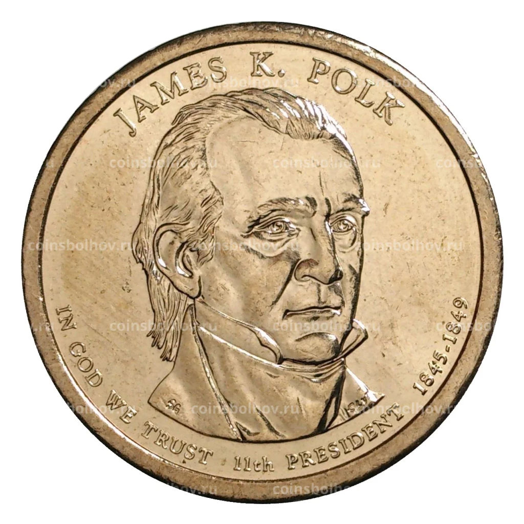 1 доллар 2009 года D Джеймс Полк 11-й президент США