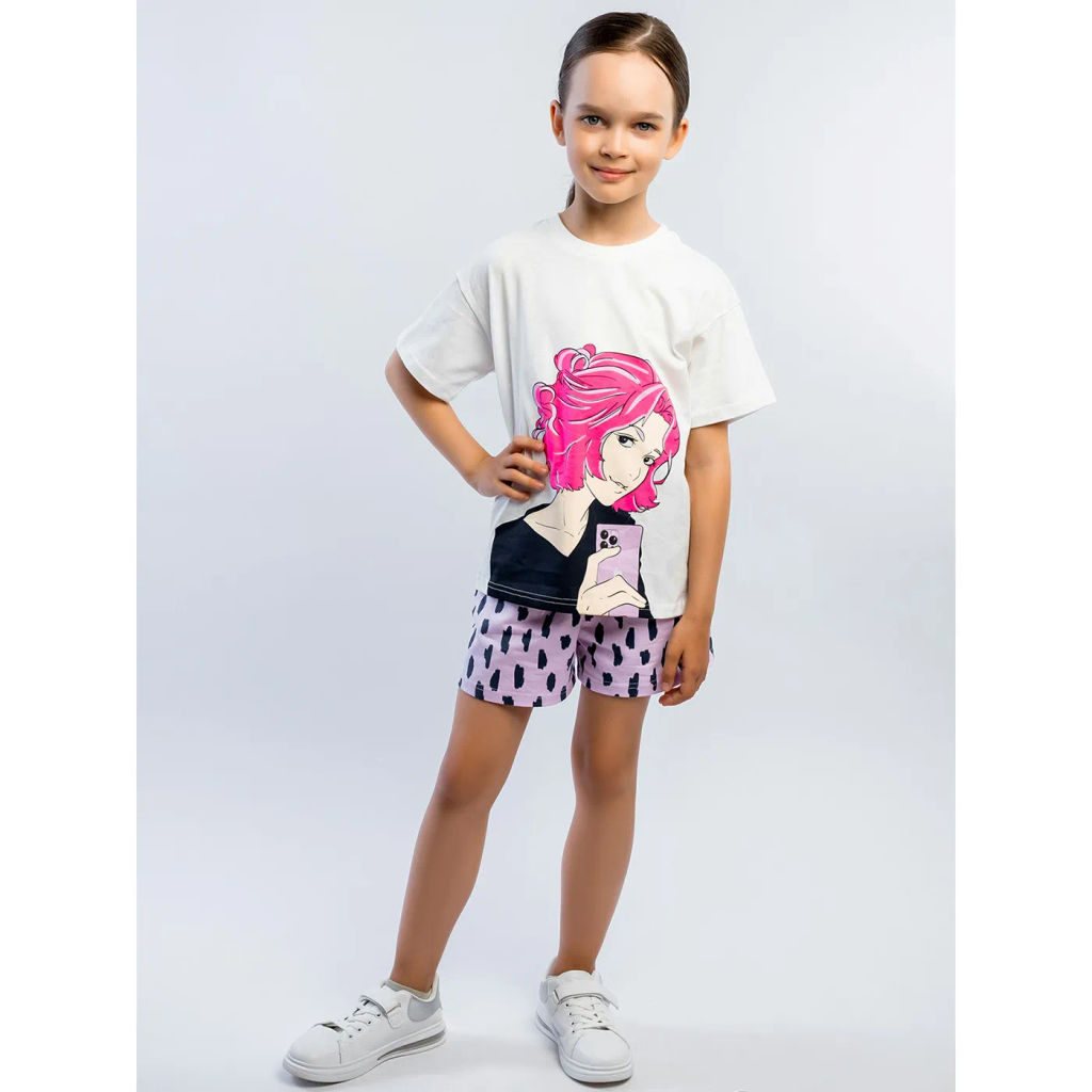 Комплект футболка кулирка, шорты футер 2х нитка петля 7010900101 - Youlala фото 17