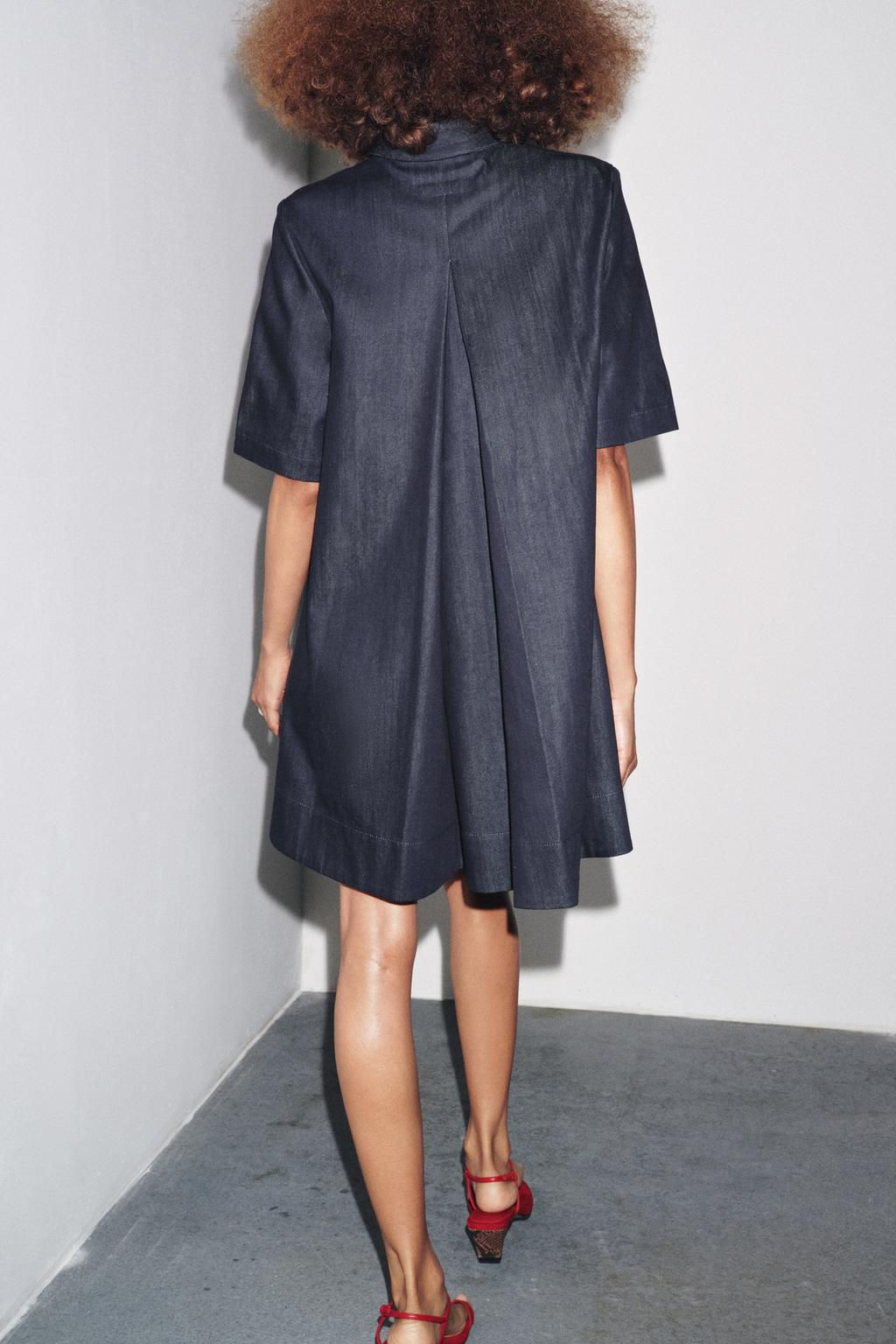 ZW COLLECTION DENIM MINI DRESS - Zara фото 5