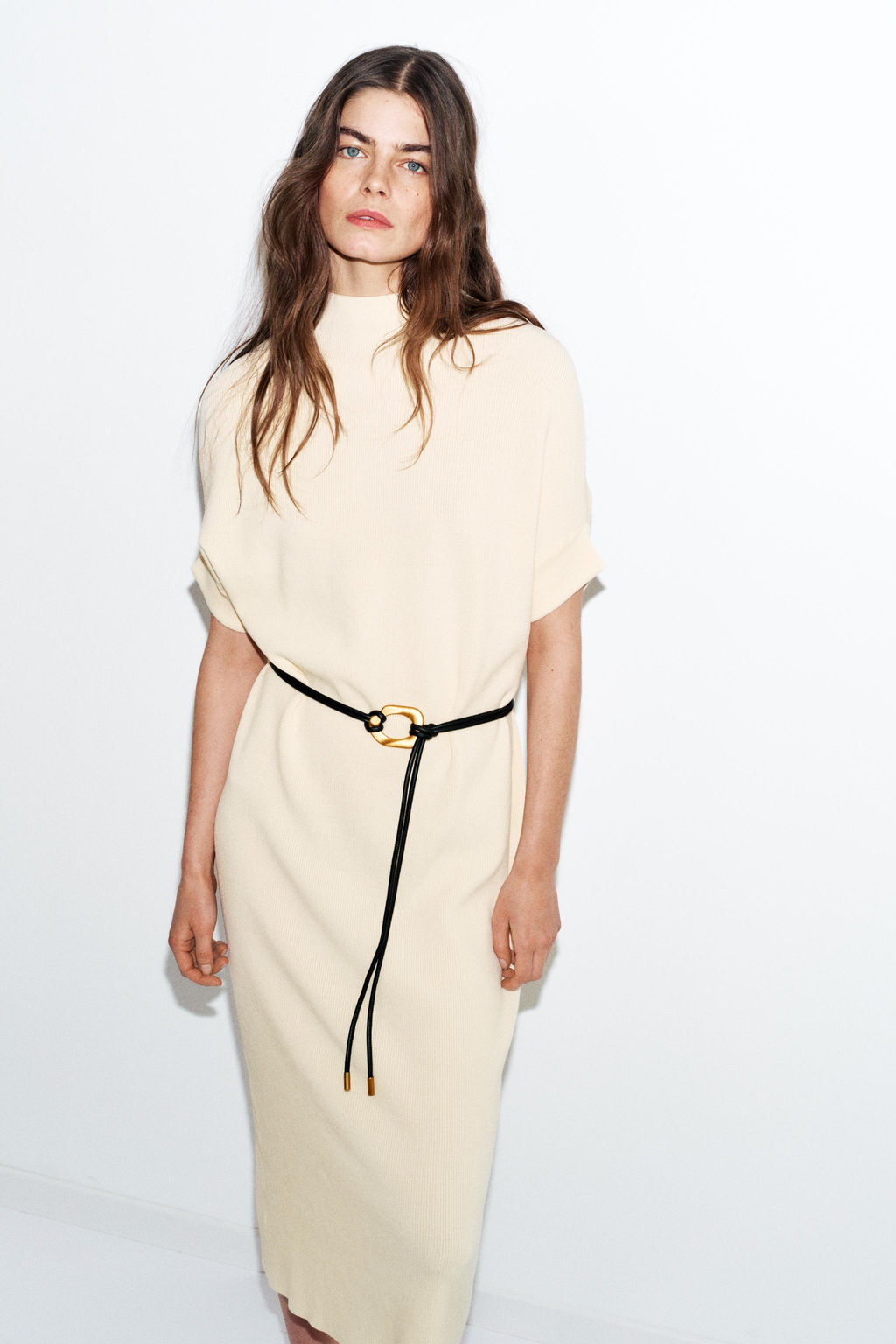 VESTIDO PUNTO CINTUR?N / Crudo - Zara фото 4