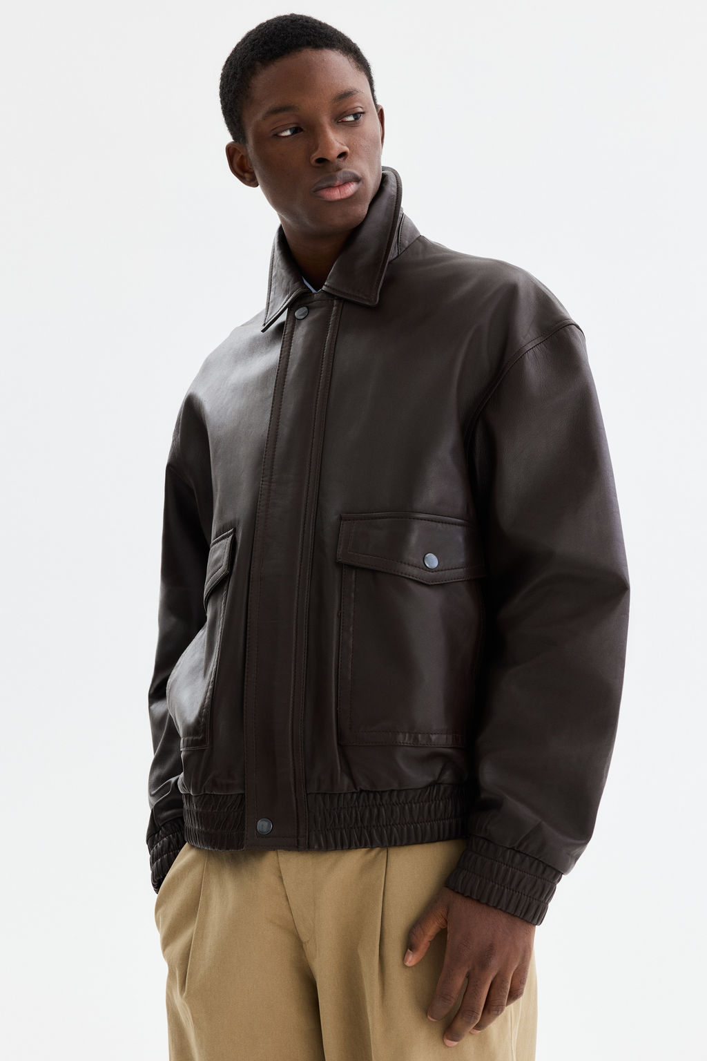 Leather bomber jacket - H&m фото 6