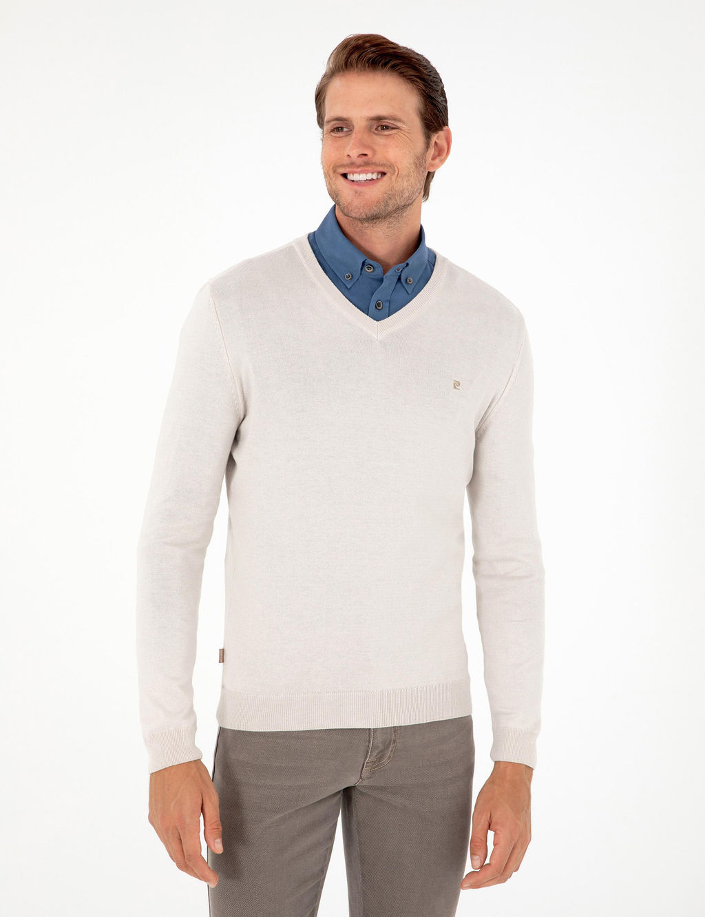 Ta_ Slim Fit V Yaka Basic Triko Kazak - Pierre cardin фото 3