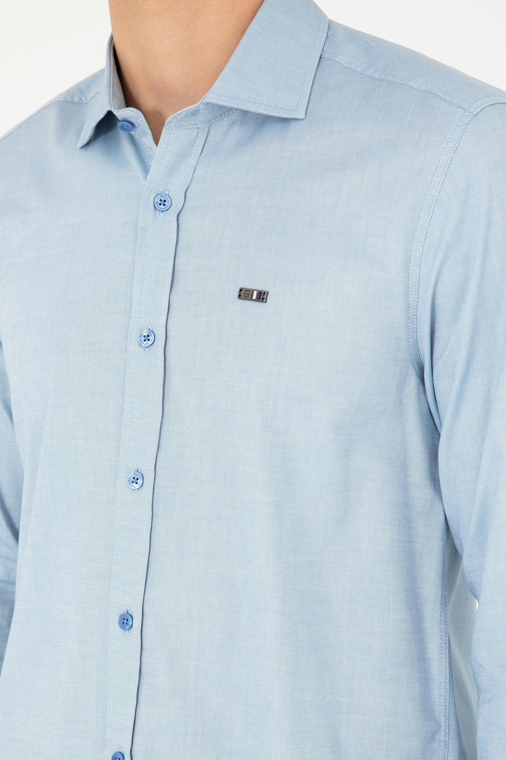 Мужская темно-синяя базовая рубашка с длинным рукавом - U.s. polo assn фото 7