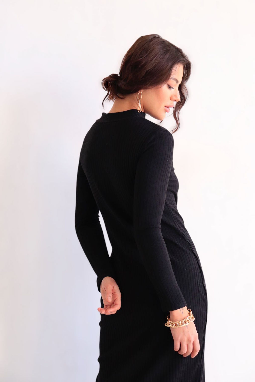 Martichelli Платье чёрное с вырезом фото 8