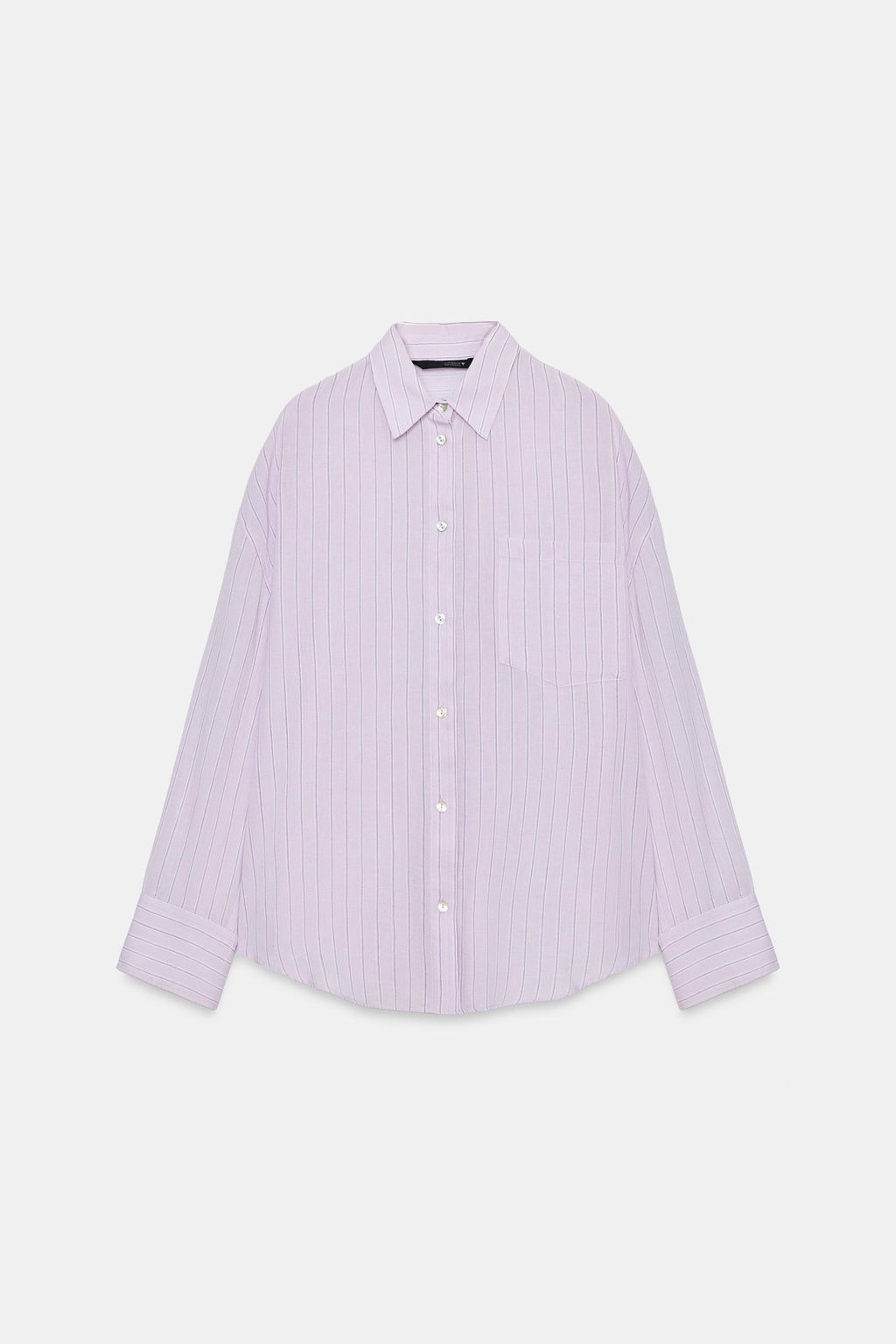 CAMISA GASA OVERSIZE BOLSILLO / Lila