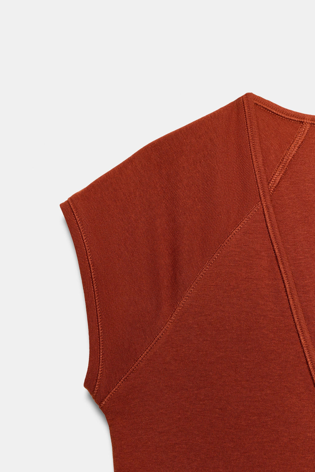 CAMISETA ESCOTE PICO / Rojo / Naranja - Zara фото 7