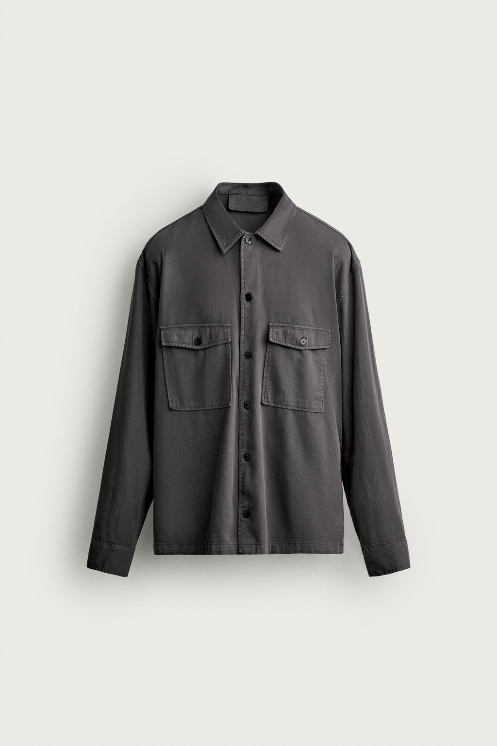 SOBRECAMISA LAVADA RELAXED FIT / Gris - Zara фото 7