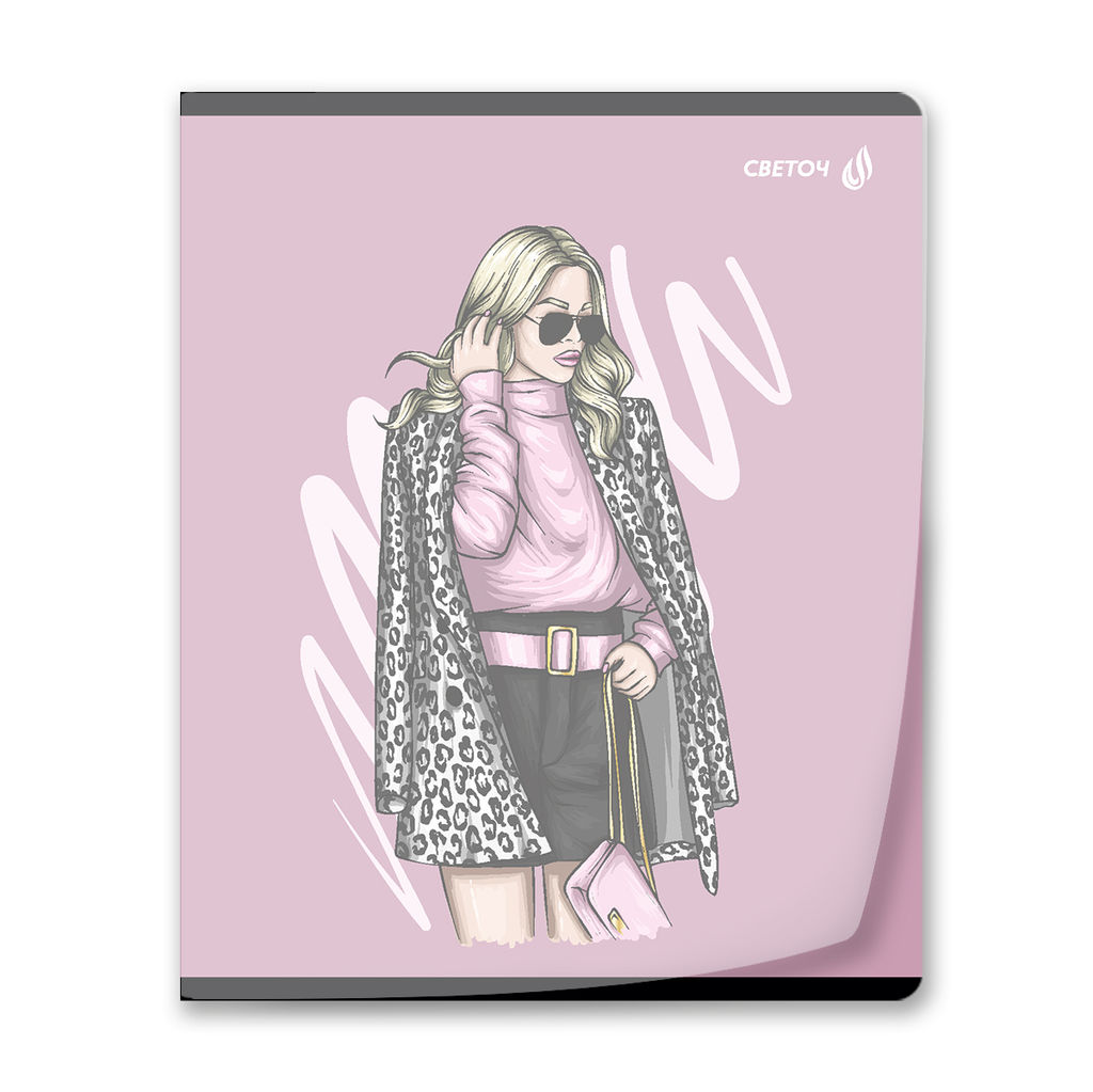 Светоч Т197 Тетрадь общая с пластик. прозр. обложкой 180 мкм., цвет.запечат.титул лист A5 48 л. на скобе 65 г/кв.м , белизна 100 % 10 шт. клетка 01498 Девочки Online  фото 4