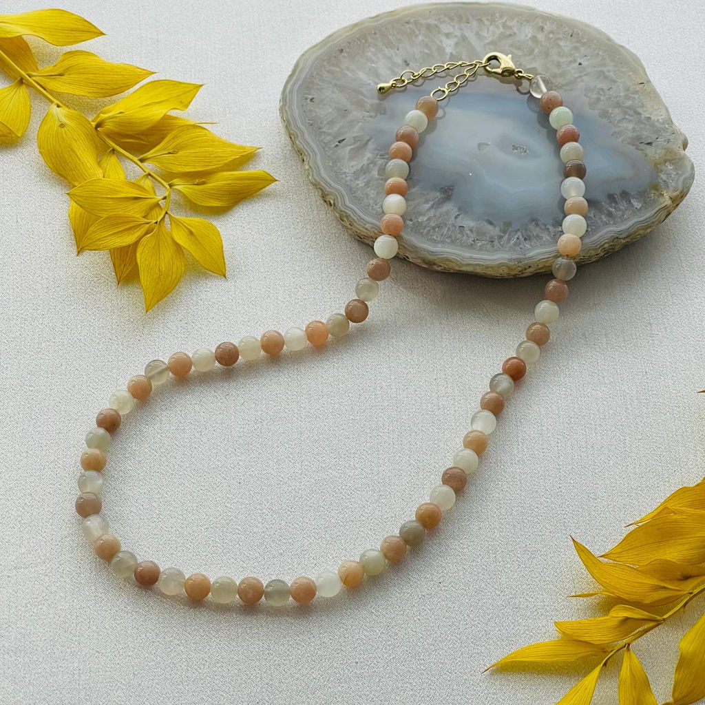 Бусы из Лунного камня микс 42 см +