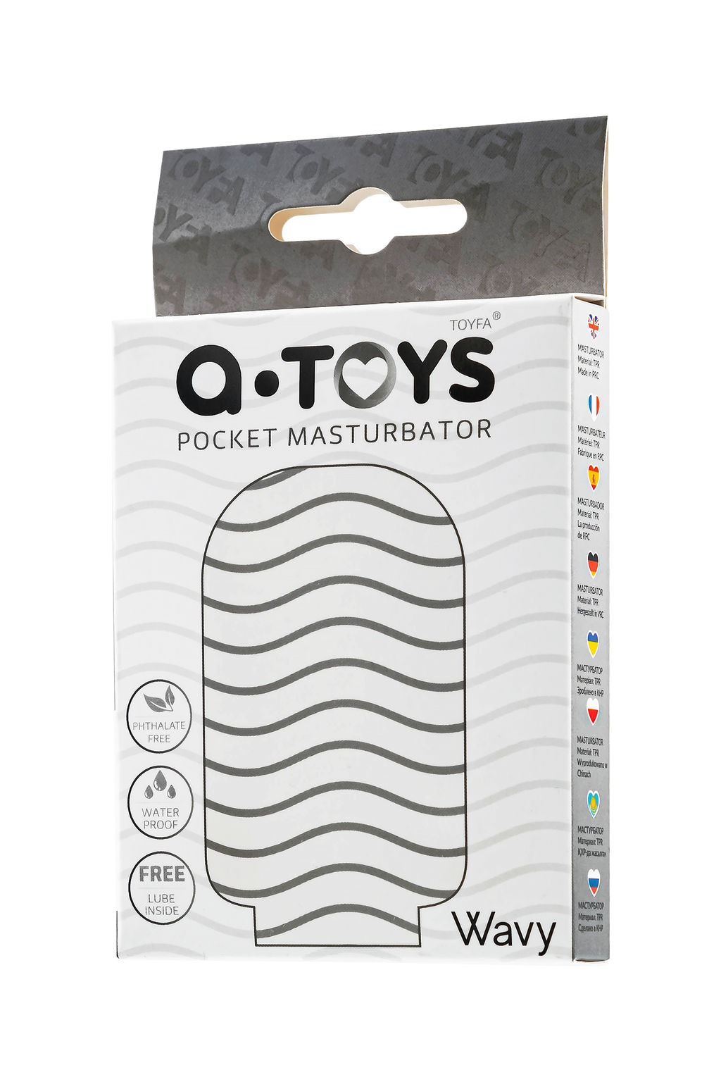 Мастурбатор A-Toys by TOYFA Pocket Wavy, TPR, белый, 7,8 см