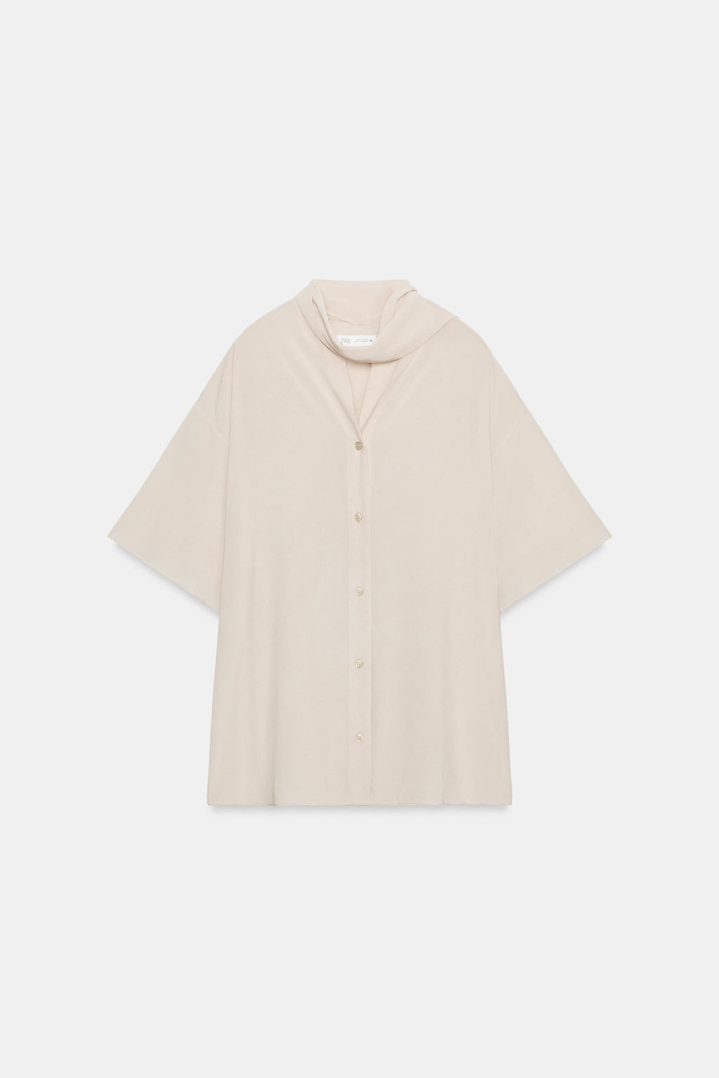 CAMISA FLUIDA LAZADA ZW COLLECTION / Beige - Zara фото 8