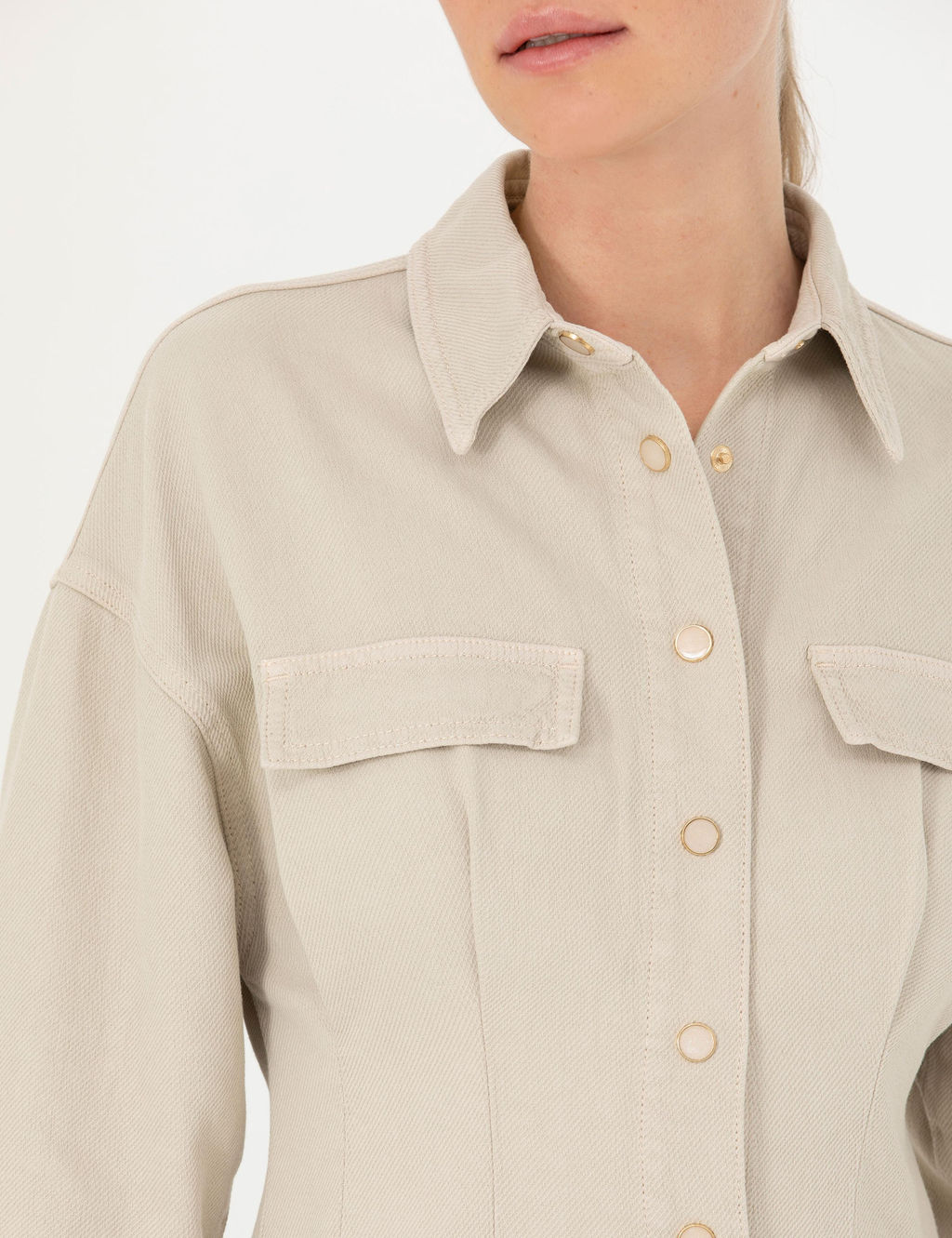 Bej A Kesim Dokuma Elbise - Pierre cardin фото 7