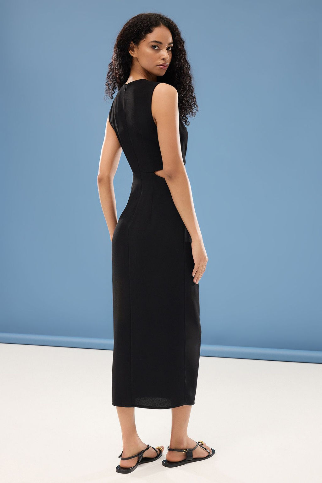 TRENDYOLMILLA Yag Yesili A Kesim Cut Out ve Aksesuar Detayl? Maxi Dokuma Krep Elbise TWOSS25EL00017 фото 20