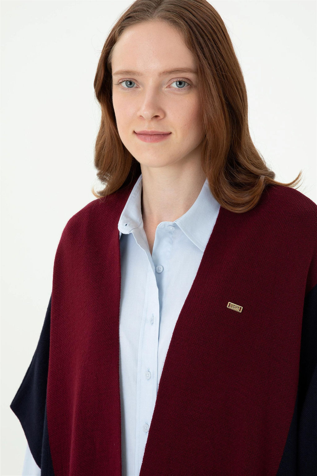 Женское темно-синее трикотажное пончо - U.s. polo assn фото 9