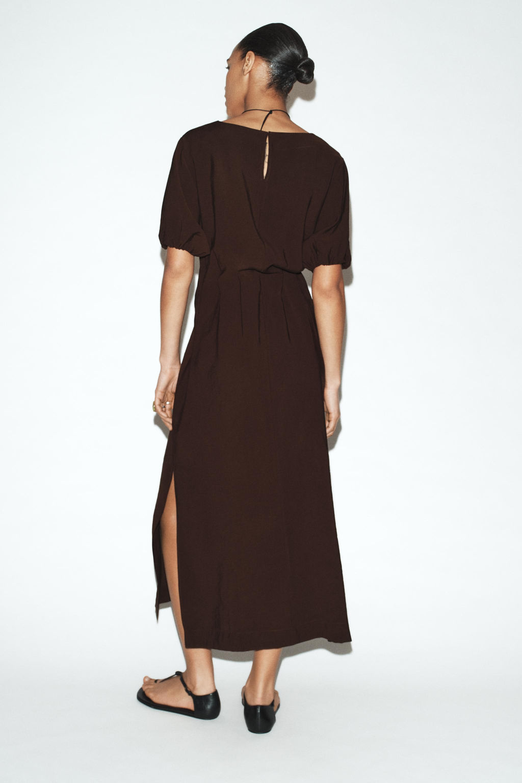 HALTER EYELET MIDI DRESS - Zara фото 18