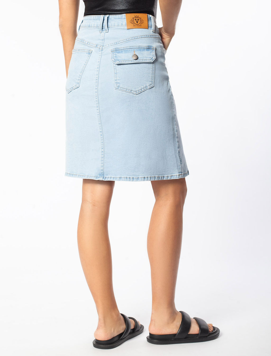 Юбка А-силуэта из эластичного денима - Vilatte фото 4