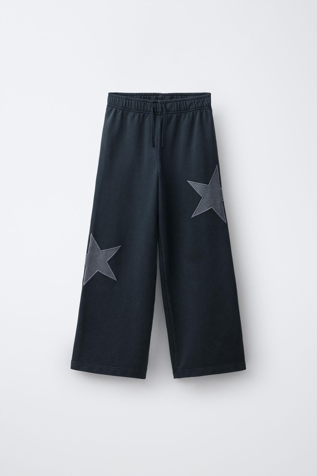 PANTAL?N FELPA EFECTO LAVADO WIDE LEG ESTRELLAS / Gris antracita - Zara фото 2