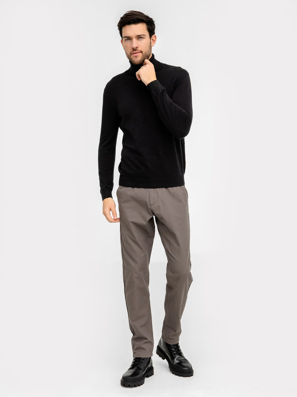 Брюки мужские серо-коричневые серо -коричневый 2023-CTM101-3