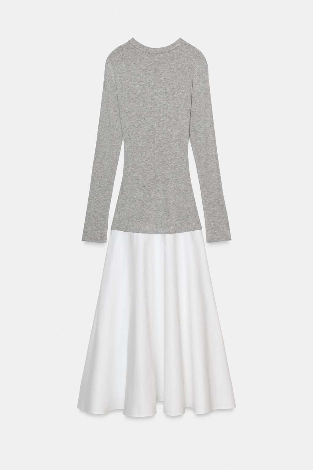 VESTIDO MIDI COMBINADO LAZADA / Blanco / Gris - Zara фото 6