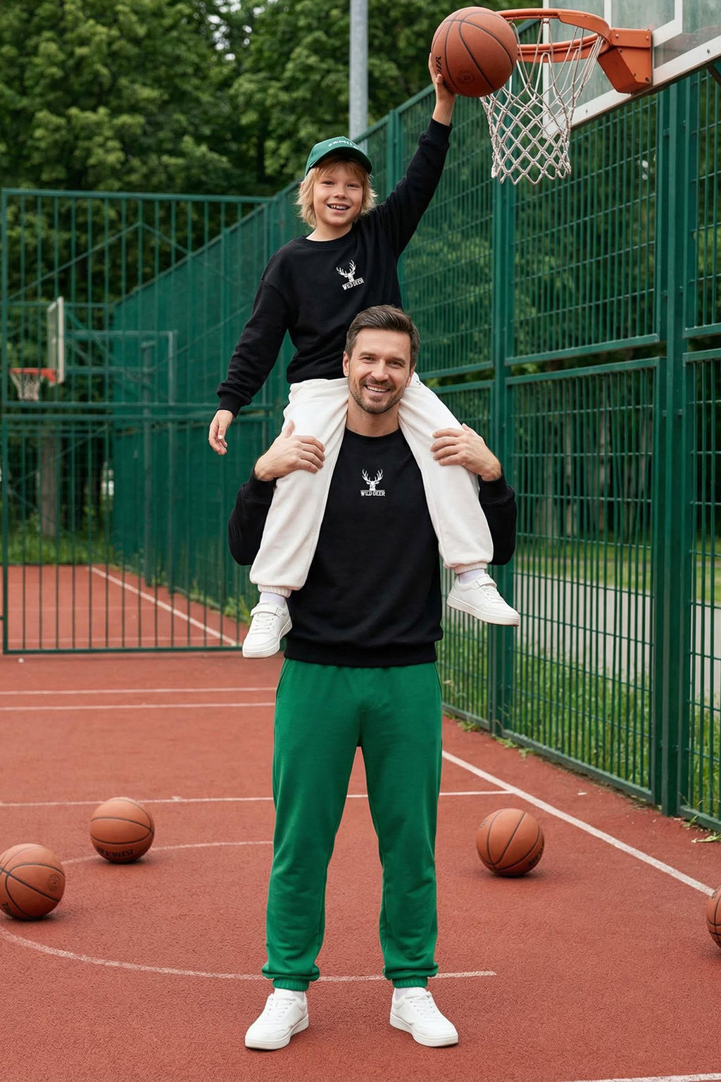 Siyah Erkek Cocuk Baba-Ogul Bask?l? Orme Mini Me Sweatshirt TKDAW25SW00054 - Trendyolmilla фото 5
