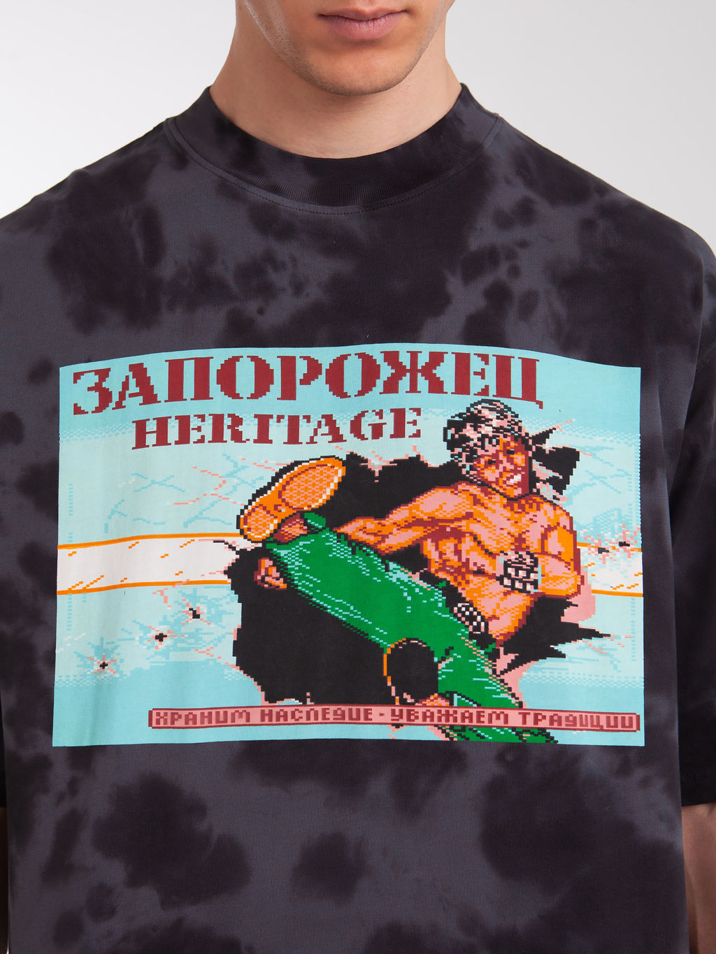 Футболка ЗАПОРОЖЕЦ Karate Game Loose Fit Tiy Die BLACK  фото 9