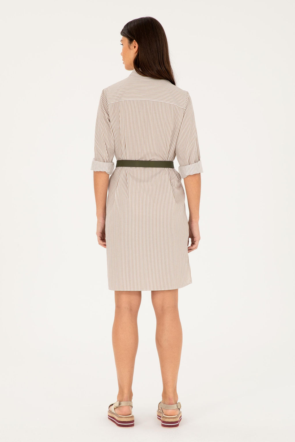 Женское тканое платье цвета хаки в полоску Неожиданная скидка в корзине - U.s. polo assn фото 5