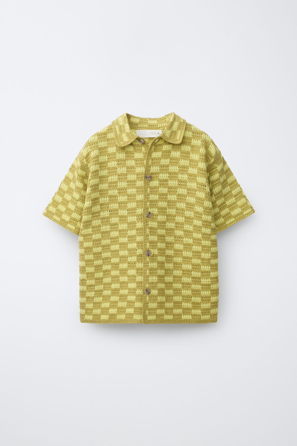 CAMISA CROCHET CUADRO DAMERO / Pistacho - Zara фото 2