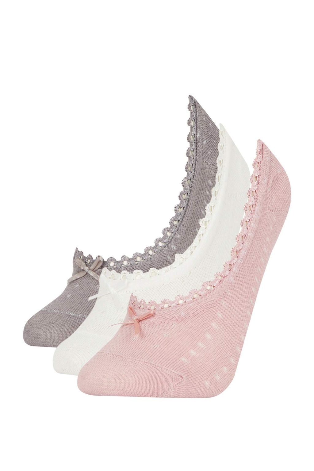 Kad?n Gorunmez 3lu Pamuklu Babet Corap - Defacto фото 2